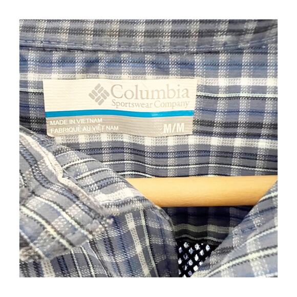 Columbia Men’s Striped Button Front Long Sleeve Outdoor Shirt Vented Mesh Medium - Picture 9 of 11